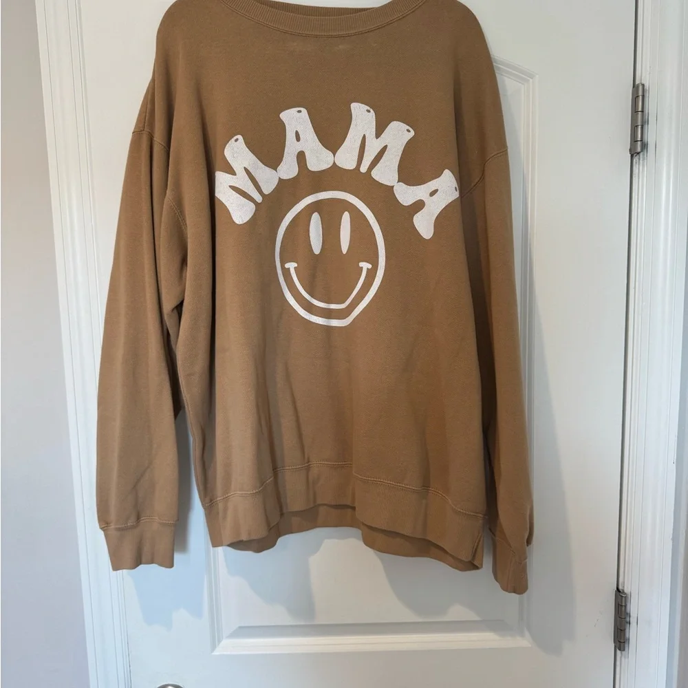 Tan 'Mama' Graphic Sweatshirt Show Me Your Mumu - Picture 2 of 4